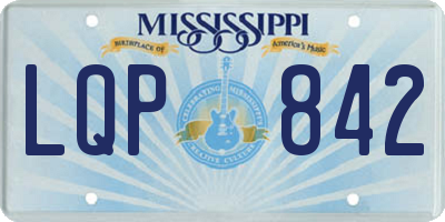 MS license plate LQP842