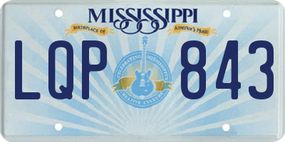 MS license plate LQP843