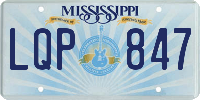 MS license plate LQP847