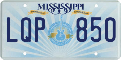 MS license plate LQP850