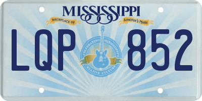 MS license plate LQP852
