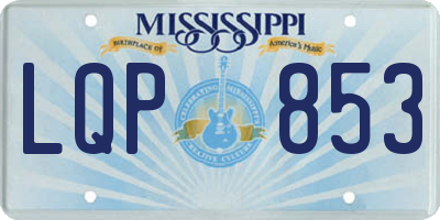 MS license plate LQP853