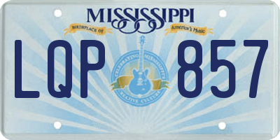 MS license plate LQP857