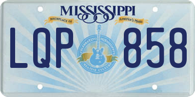 MS license plate LQP858