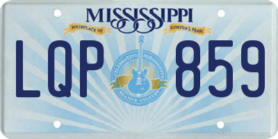 MS license plate LQP859