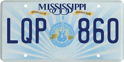 MS license plate LQP860