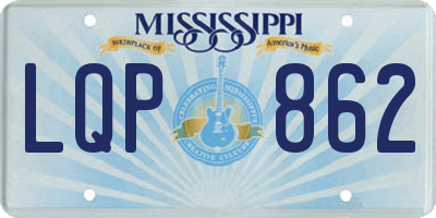 MS license plate LQP862
