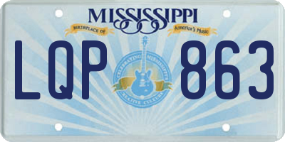 MS license plate LQP863