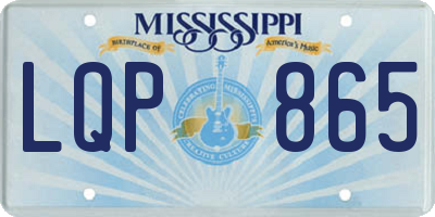 MS license plate LQP865
