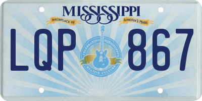 MS license plate LQP867