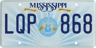 MS license plate LQP868