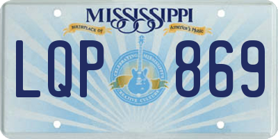 MS license plate LQP869