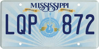 MS license plate LQP872