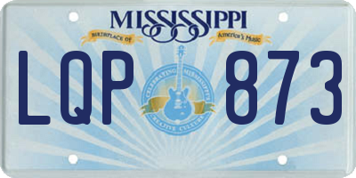 MS license plate LQP873