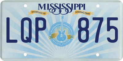MS license plate LQP875