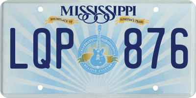 MS license plate LQP876