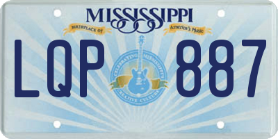 MS license plate LQP887