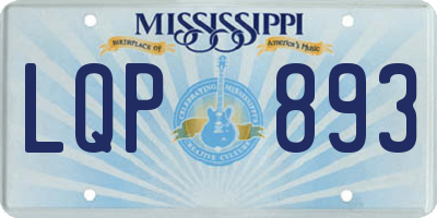 MS license plate LQP893