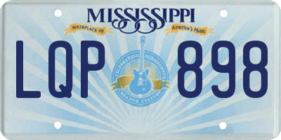MS license plate LQP898
