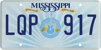 MS license plate LQP917