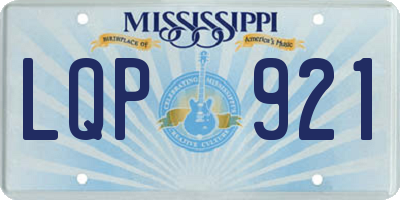 MS license plate LQP921