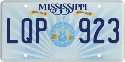 MS license plate LQP923