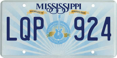 MS license plate LQP924