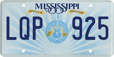 MS license plate LQP925