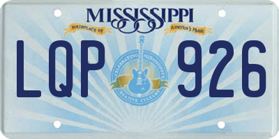 MS license plate LQP926