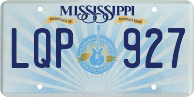MS license plate LQP927