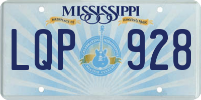 MS license plate LQP928