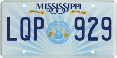 MS license plate LQP929
