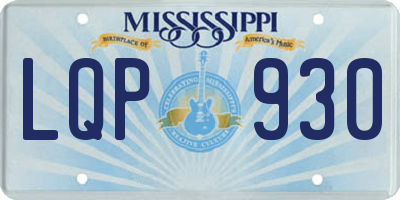 MS license plate LQP930