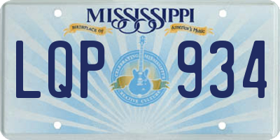 MS license plate LQP934