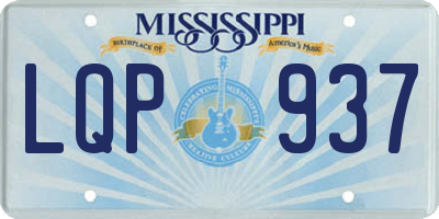 MS license plate LQP937