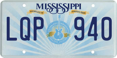 MS license plate LQP940