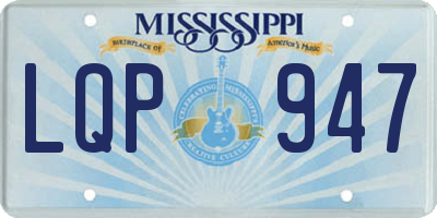 MS license plate LQP947