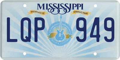 MS license plate LQP949