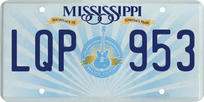 MS license plate LQP953