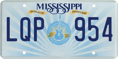 MS license plate LQP954