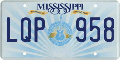 MS license plate LQP958