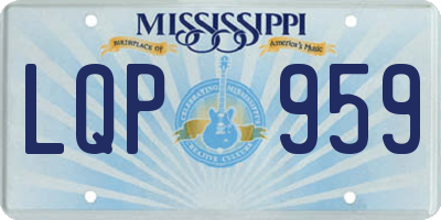 MS license plate LQP959