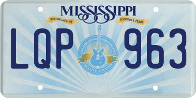 MS license plate LQP963