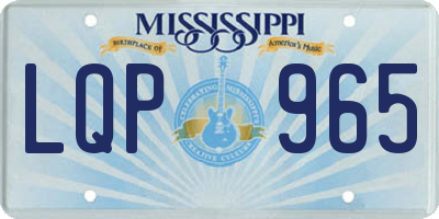 MS license plate LQP965