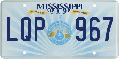 MS license plate LQP967