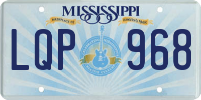 MS license plate LQP968