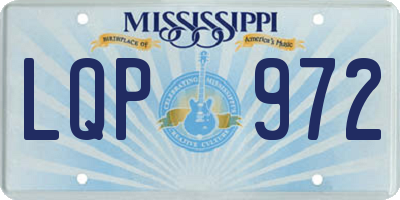 MS license plate LQP972