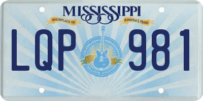 MS license plate LQP981