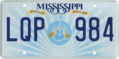 MS license plate LQP984