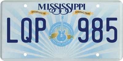 MS license plate LQP985